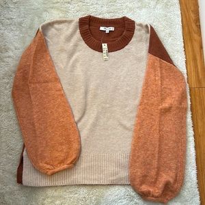 *NWT* Madewell balloon sleeve multi color block sweater size xsmall